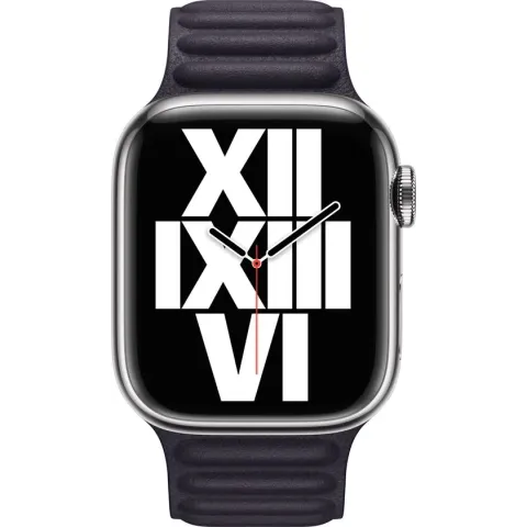 Apple Watch S/M bandje - Leer - Voor Apple Watch 3/4/5/6/7/8/SE 38/40/41mm - Ink
