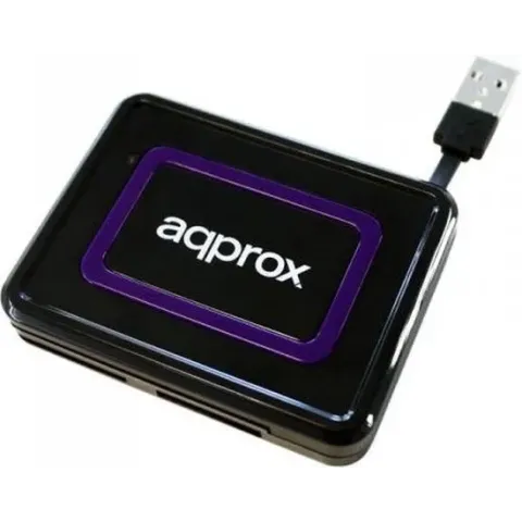 Approx appCRDNIB geheugenkaartlezer Zwart, Paars USB 2.0