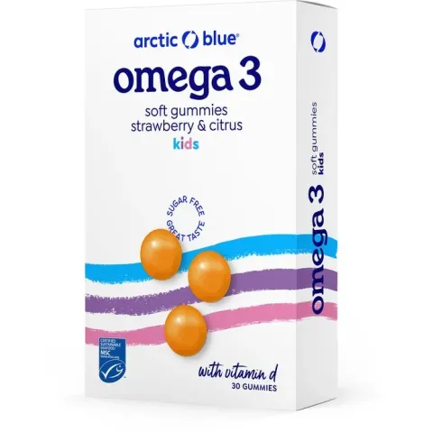 Arctic Blue - Omega-3 Gummies - Aardbei/Citrus - DHA, EPA, Vitamine D - 30 stuks - suikervrij