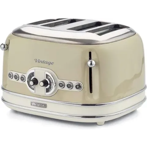 Ariete 156 Retro Broodrooster 4 Sneden Beige