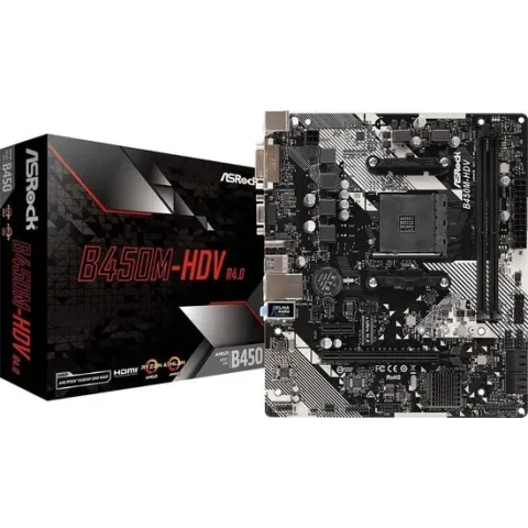 Asrock B450M-HDV R4.0 Socket AM4 micro ATX AMD B450