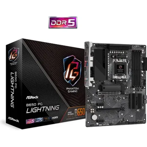 ASROCK B650 PG Lightning - Moederbord - ATX - Socket AM5 - AMD B650 - DDR5 - Realtek ALC897 - Realtek 2.5G LAN