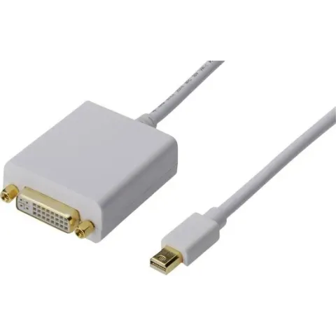 ASSMANN Electronic mini DP - DVI-D, 0.15m 0.15m mini DisplayPort DVI-D Wit video kabel adapter