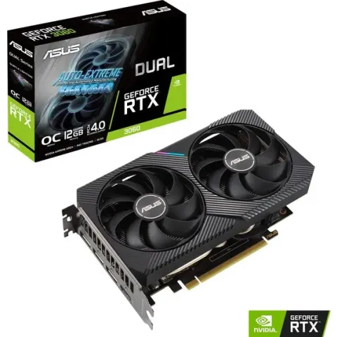 Asus Dual GeForce RTX 3060 V2 OC Edition - Videokaart - 12 GB GDDR6 - PCIe 4.0 - 1x HDMI 2.1, 3x DisplayPort 1.4a