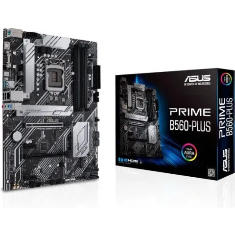 ASUS PRIME B560-PLUS - Moederbord - ATX - LGA1200-sokkel - B560 - USB-C Gen1, USB 3.2 Gen 1, USB 3.2 Gen 2 - Gigabit LAN - interne afbeeldingen (CPU vereist) - HD Audio (8-kanaals)