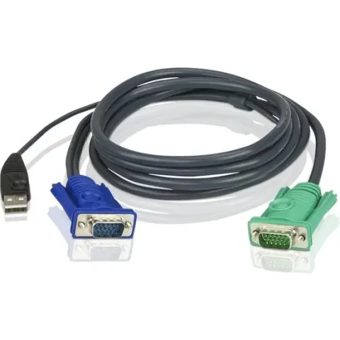 Aten 2L5205U toetsenbord-video-muis (kvm) kabel 5 m Zwart
