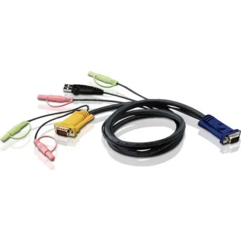 Aten 2L5302U toetsenbord-video-muis (kvm) kabel 1,8 m Zwart