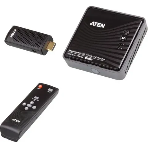 Aten VE819 audio/video extender AV transmitter & receiver Zwart