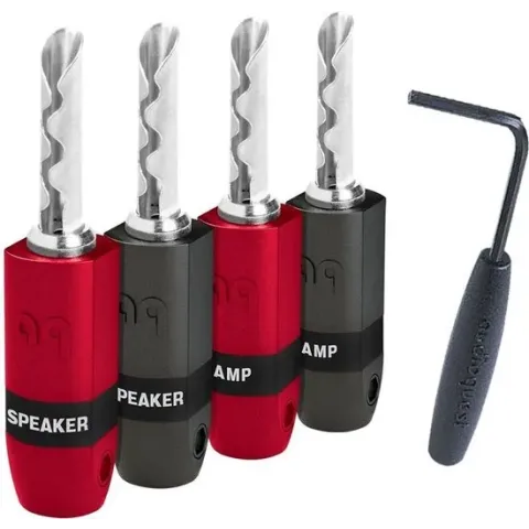 AudioQuest SureGrip 300 Banana Zilver (set van 4) - Banaanstekker