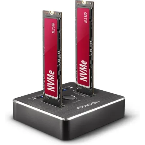 AXAGON ADSA-M2C USB-C 3.2 Gen2 - 2x NVMe CLONE DUAL SDD Dock Station *USBAM *USBCM *USBCF *SATAF