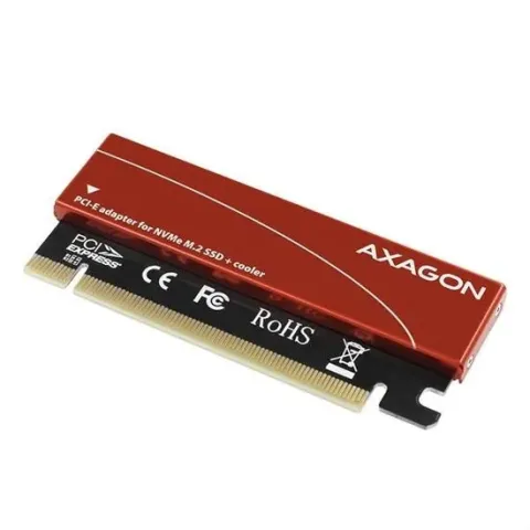 AXAGON PCEM2-S PCI-E 3.0 16x - M.2 SSD NVMe, up to 80mm SSD, low profile, cooler *PCIEM *M.2