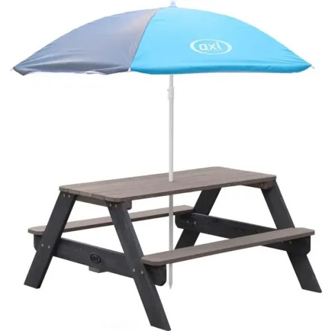 AXI Nick Picknicktafel Antraciet/grijs - Parasol Blauw/grijs
