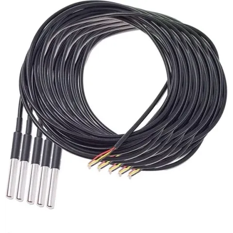 AZDelivery 5 x 3m Kabel DS18B20 Digitale Roestvrij Staal Temperatuursensor, Waterdicht compatibel met Arduino en Raspberry Pi Inclusief E-Book!