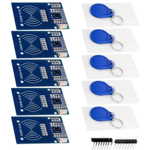 AZDelivery 5 x RFID Kit RC522 met Reader, Chip en Card 13.56MHz SPI compatibel met Arduino en Raspberry Pi Inclusief E-Book!