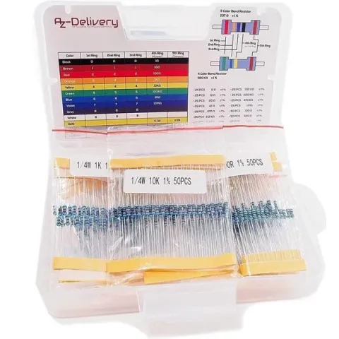 AZDelivery Weerstandspakket 525 stuks 0 Ohm -1M Ohm compatibel met Arduino Inclusief E-Book!