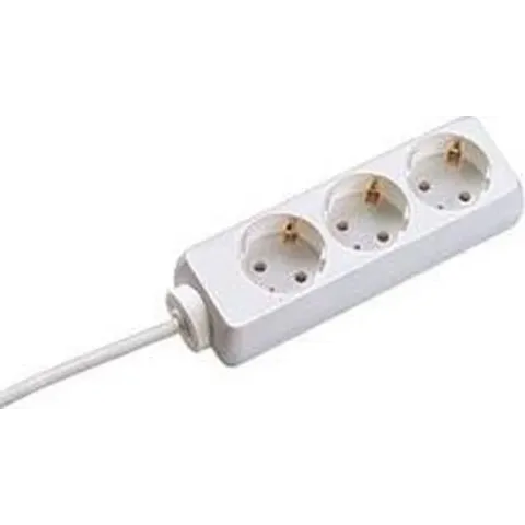 Bachmann 3x Schuko H05VV-F 3G 1.50mm² 16A/3680W 3m 3AC-uitgang(en) 3m Wit power uitbreiding