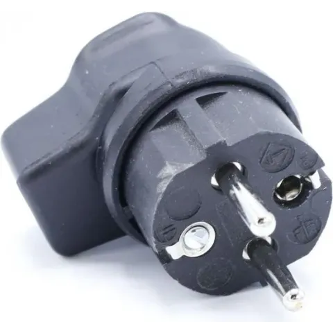 Bachmann CEE 7/7 geaarde haakse rubberen IP44 stroomstekker / zwart