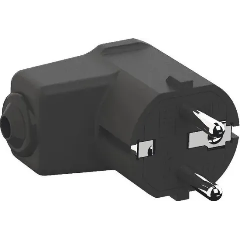 Bachmann CEE 7/7 geaarde haakse stroomstekker / zwart