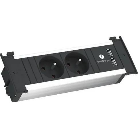 Bachmann Kapsa inbouw stopcontact met 2 USB laders - zwart