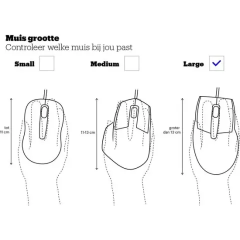 BakkerElkhuizen Grip Mouse Wireless muis RF Draadloos Optisch 1600 DPI