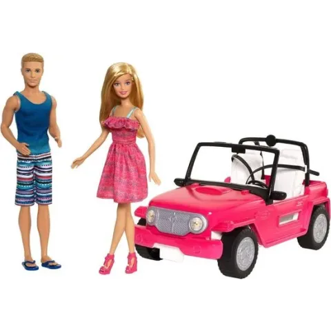 Barbie Beach Cruiser Auto met Ken & Barbie