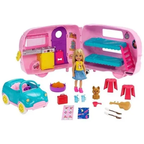 Barbie Chelsea Camper Speelset Met Vele Accessoires - Barbiepop