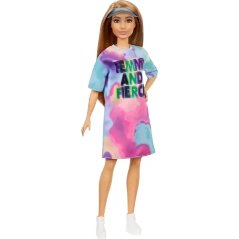 Barbie Fashionista pop - Gekleurd jurkje