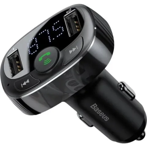 Baseus Bluetooth Muziek FM Transmitter en Dubbele USB Poort Autolader