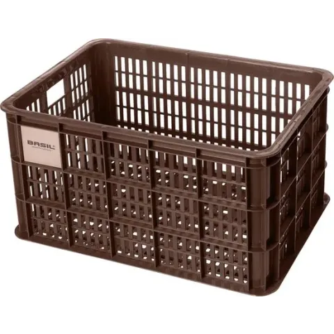 Basil Fietskrat L - Groot - 40 Liter - Bruin