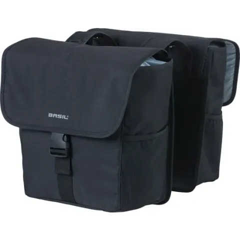 BASIL GO DOUBLE BAG. SOLID BLACK
