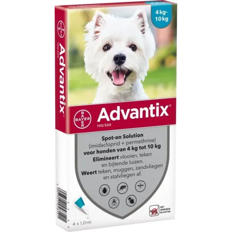 Bayer advantix spot on 100/500 4-10 kg - 4 Pipetten
