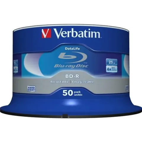 BD-R Verbatim Datalife SL 6x 25GB 50pack Spindel No ID