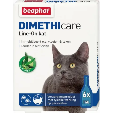 Beaphar DIMETHIcare Line On Kat - Vlooienbestrijding - 6 Pipetten