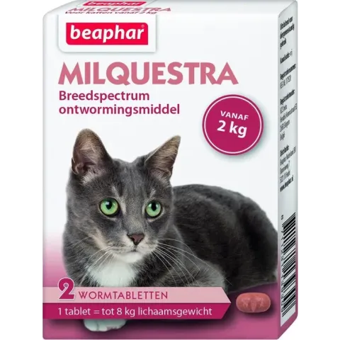 Beaphar Milquestra - Kat 2 Tot 12 kg - 2 tabletten