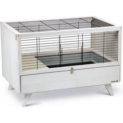 Beeztees Alby - Konijnenhok - Hout - Binnengebruik - Wit - 100x64,5x72