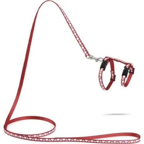 Beeztees Hearts - Kittentuigje - Rood - 120 cm x 10 mm