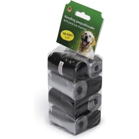 Beeztees Navulling - Poepzakhouder - Zwart/Grijs - 8x 20 ST