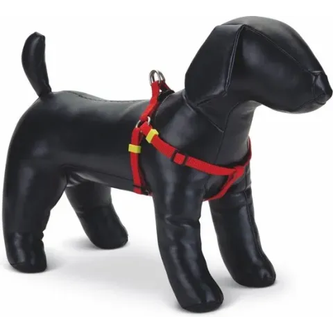 Beeztees nylon borsttuig uni rood 26-40 cm x 10 mm