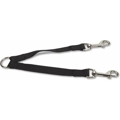 Beeztees nylon koppelstuk duo zwart 2x17,5x15
