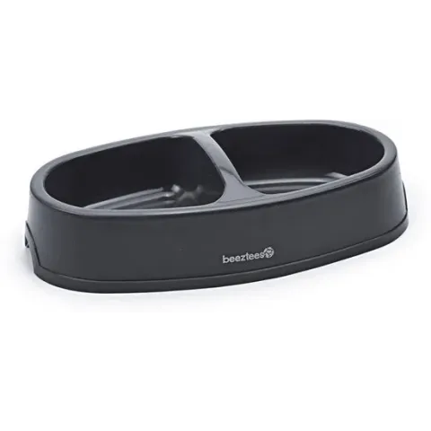 Beeztees plastic dinerset hond antraciet 2x 0.4 liter