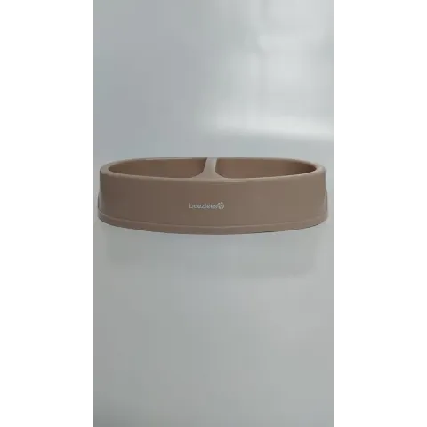 Beeztees plastic dinerset hond beige 2x 0.4 liter