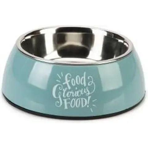 Beeztees plastic eetbak hond Glorious blauw 14 cm