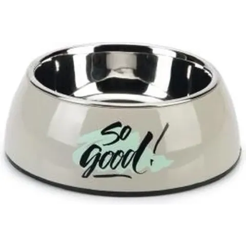 Beeztees plastic eetbak hond So Good grijs 14 cm