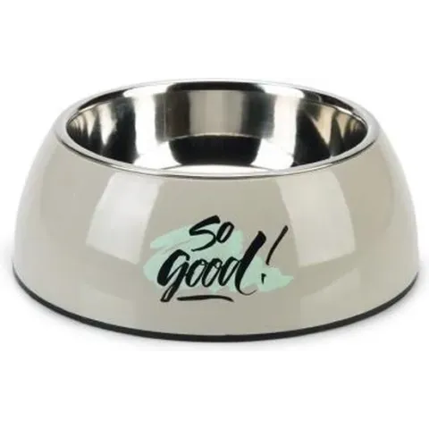 Beeztees plastic eetbak hond So Good grijs 22 cm
