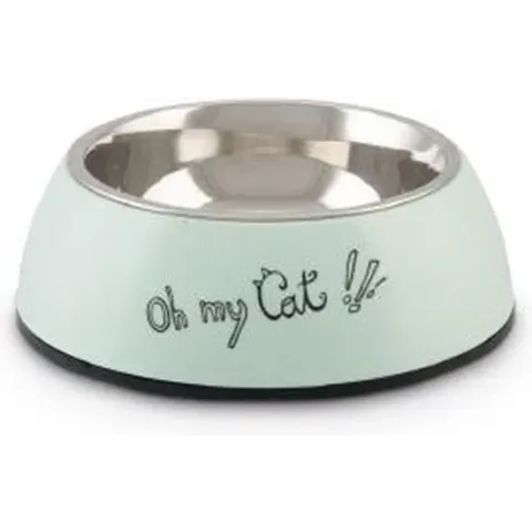Beeztees plastic eetbak kat Oh my Cat mint 14 cm