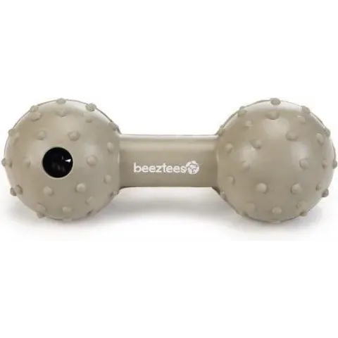 Beeztees rubber halter met bel massief beige 11.5 cm