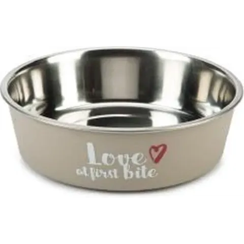 Beeztees rvs eetbak hond First Bite grijs 17 cm