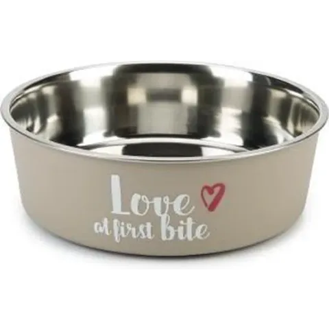 Beeztees rvs eetbak hond First Bite grijs 23 cm