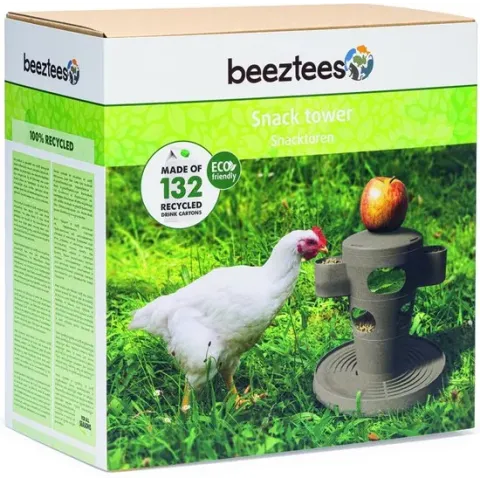 Beeztees Snacktoren  - Kippen Accessoires - 100% Gerecycled Plastic - Afmeting: 30x30x32,5 cm