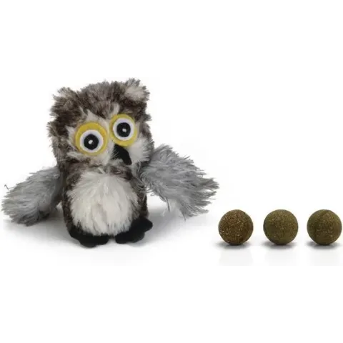 Beeztees Uil - Kattenspeelgoed - Incl. Catnipballen - 9,5 cm